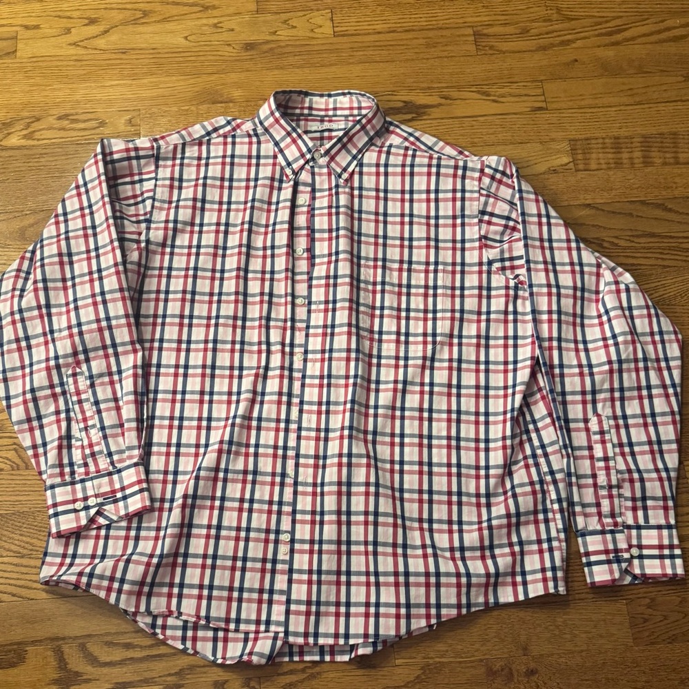 IZOD Shirt Mens 18 18.5 36/37 classic fit‎ stretch Long Sleeve Button Down